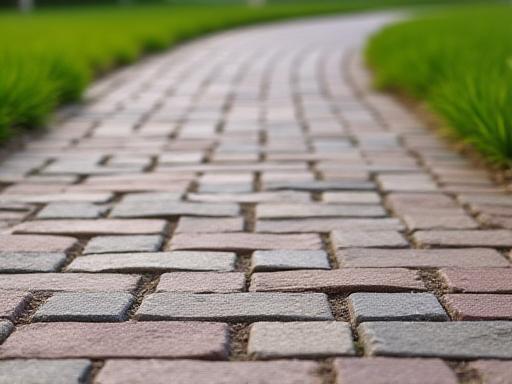 Newly repaired paver walkway with clean edges